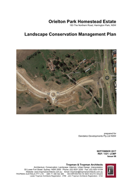Orielton Park Homestead Estate Landscape Conservation Management Plan Prepared by Tropman & Tropman Architects