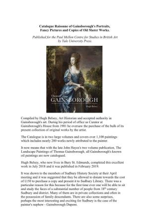 Catalogue Raisonne of Gainsborough's Portraits, Fancy Pictures and Copies of Old Master Works