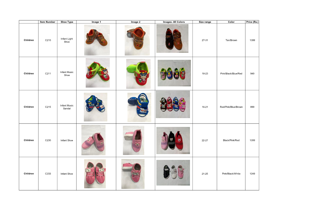 Children C210 Infant Light Shoe 27-31