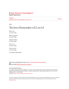 The Iowa Homemaker Vol.2, No.5-6