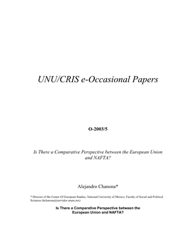 UNU/CRIS E-Occasional Papers O-2003/5 Is There a Comparative