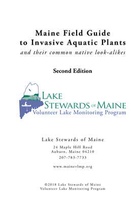 Maine Field Guide to Invasive Aquatic Plants and Their Common Native Look-Alikes