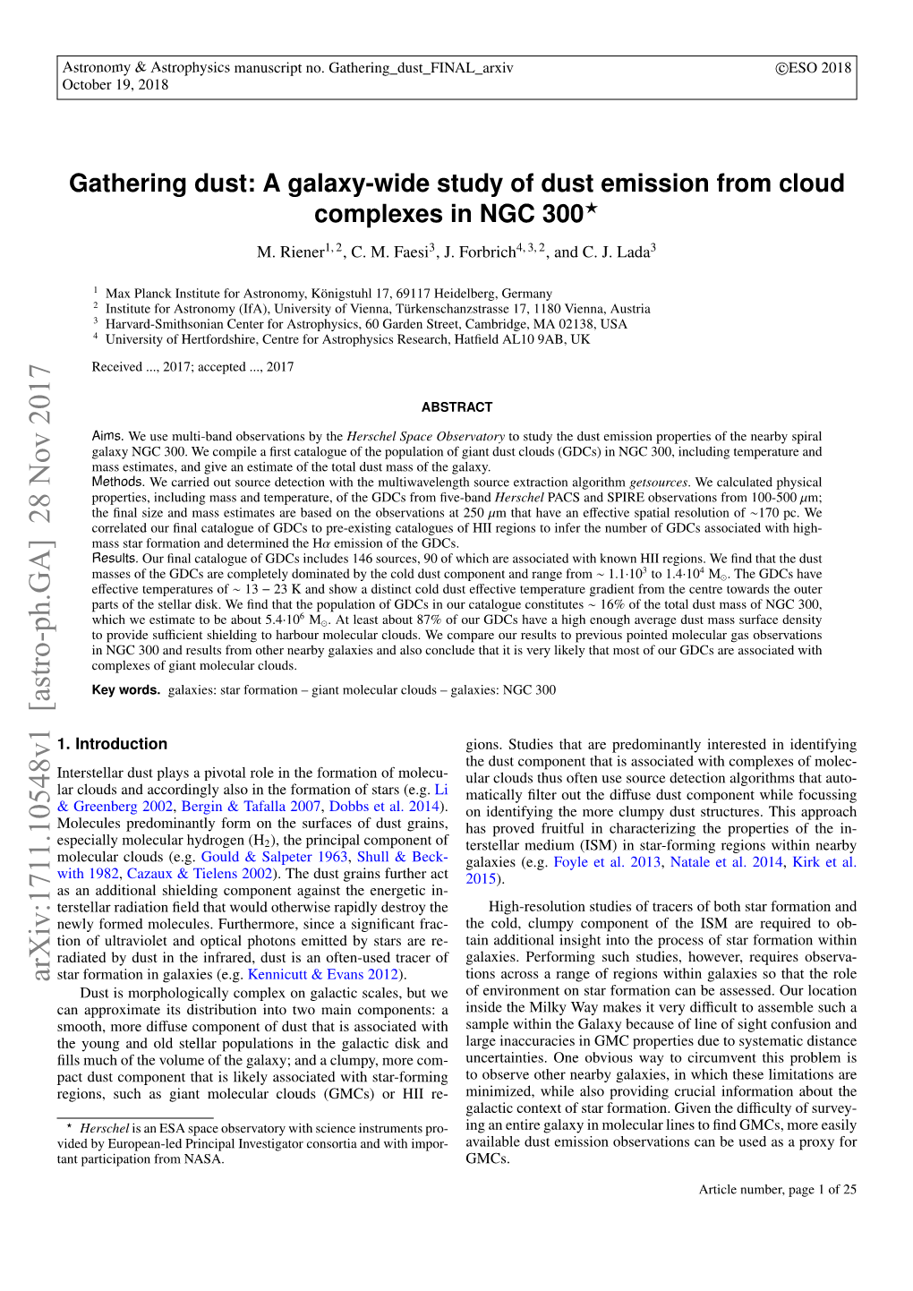 A Galaxy-Wide Study of Dust Emission from Cloud Complexes in NGC 300? M
