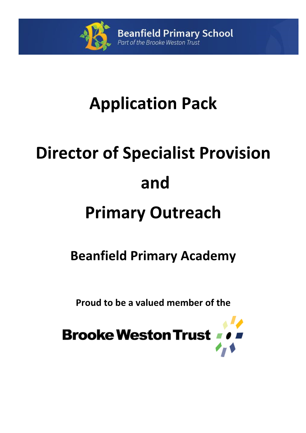 Application Pack Director of Specialist Provision and Primary Outreach