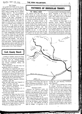 VICTORIES of IRREGULAR TROOPS. Cork County Board