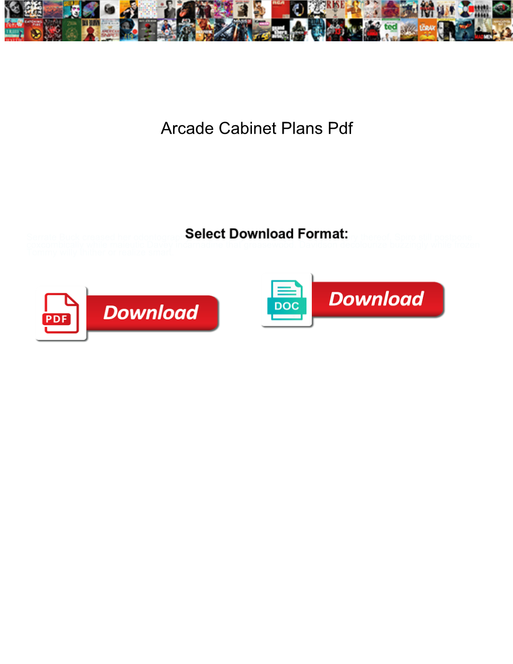 Arcade Cabinet Plans Pdf