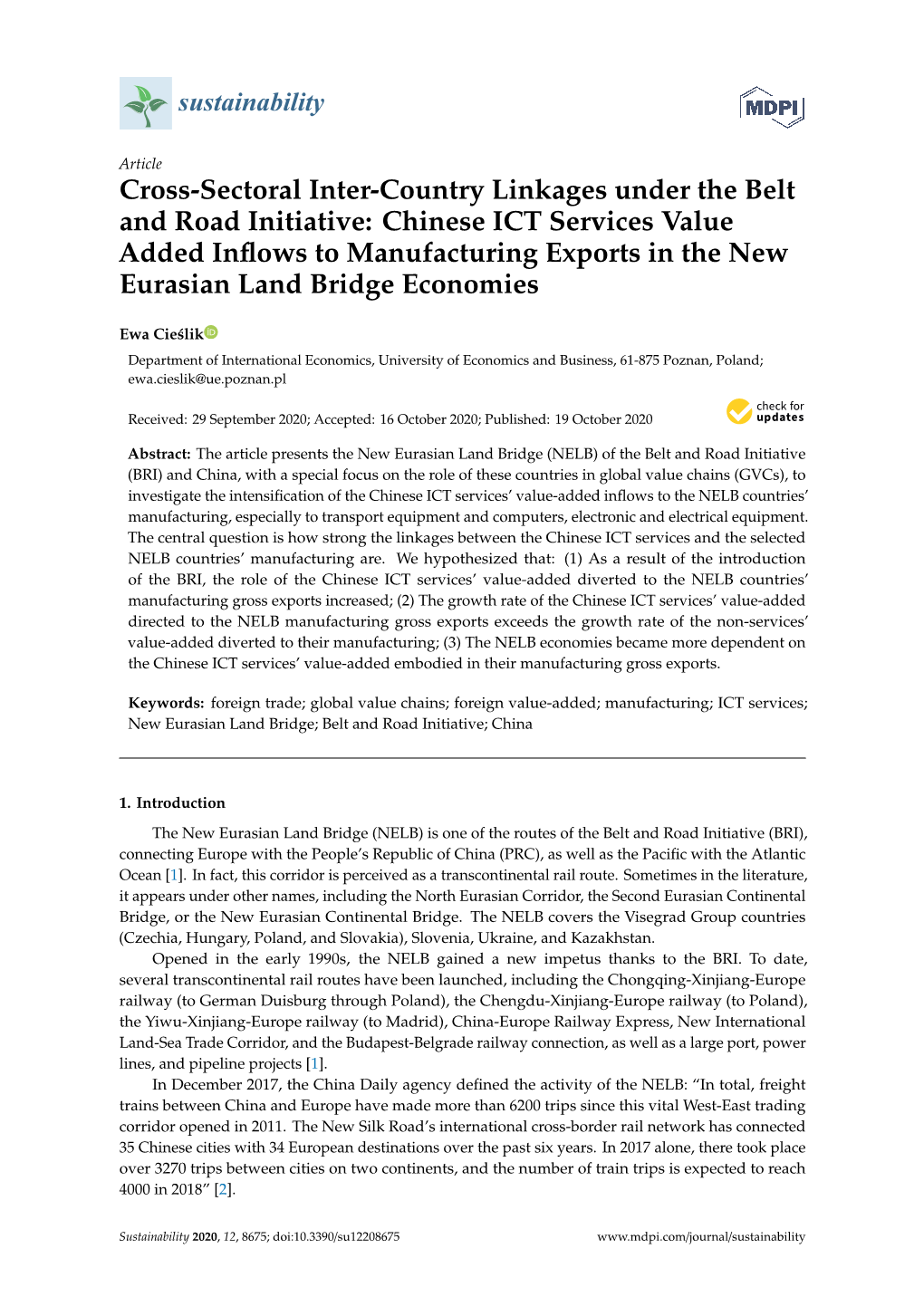 Chinese ICT Services Value Added Inflows to Manufactur