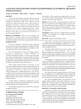 Patient Not Responding to Antibiotic Treatment Think of Fungus