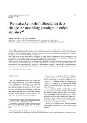 Should Big Data Change the Modelling Paradigm in Official Statistics?