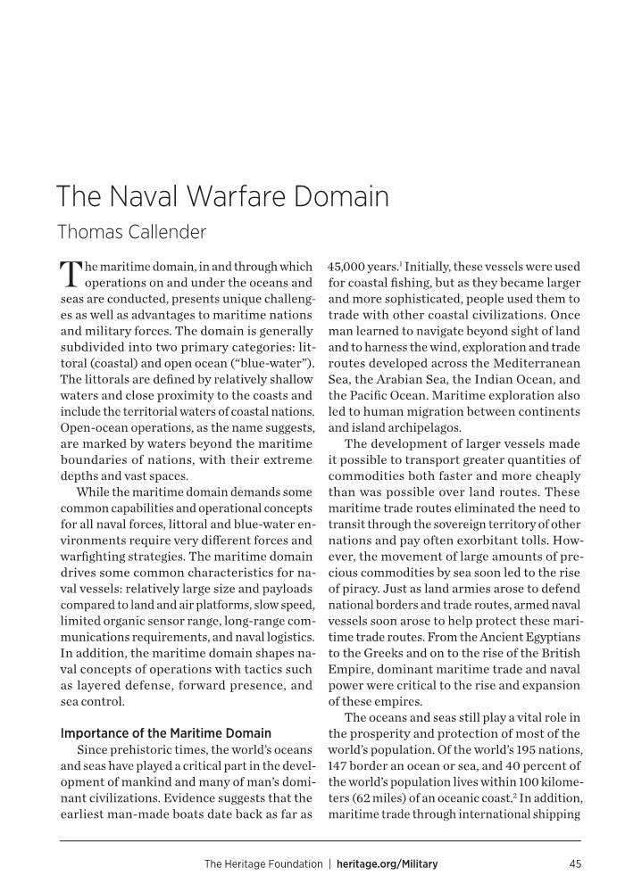 The Naval Warfare Domain