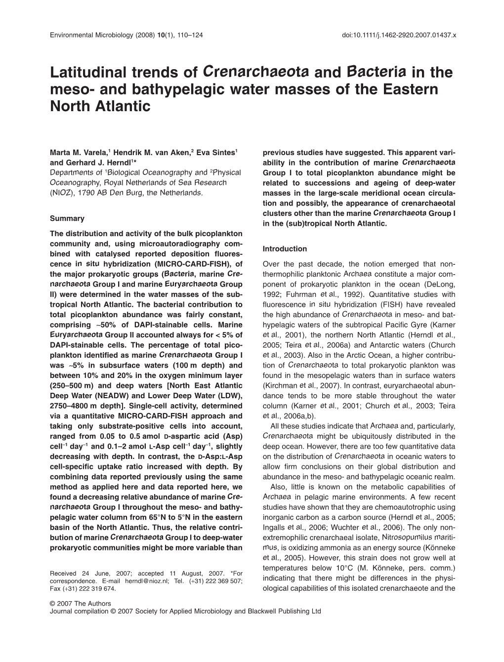 And Bathypelagic Water Masses of the Eastern North Atlantic