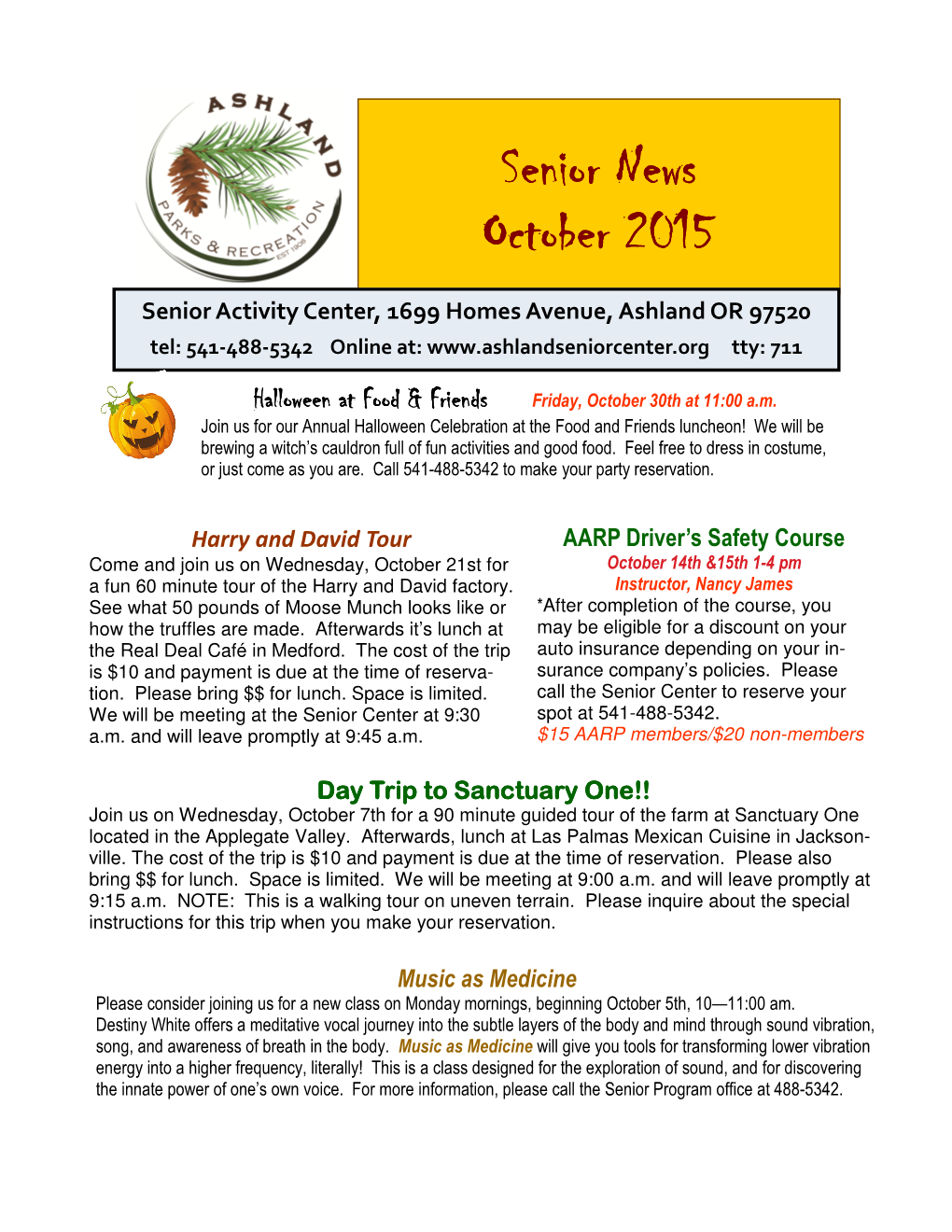 Senior News October 2015 October 2015