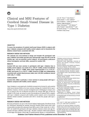 Clinical and MRI Features of Cerebral Small-Vessel Disease in Type 1