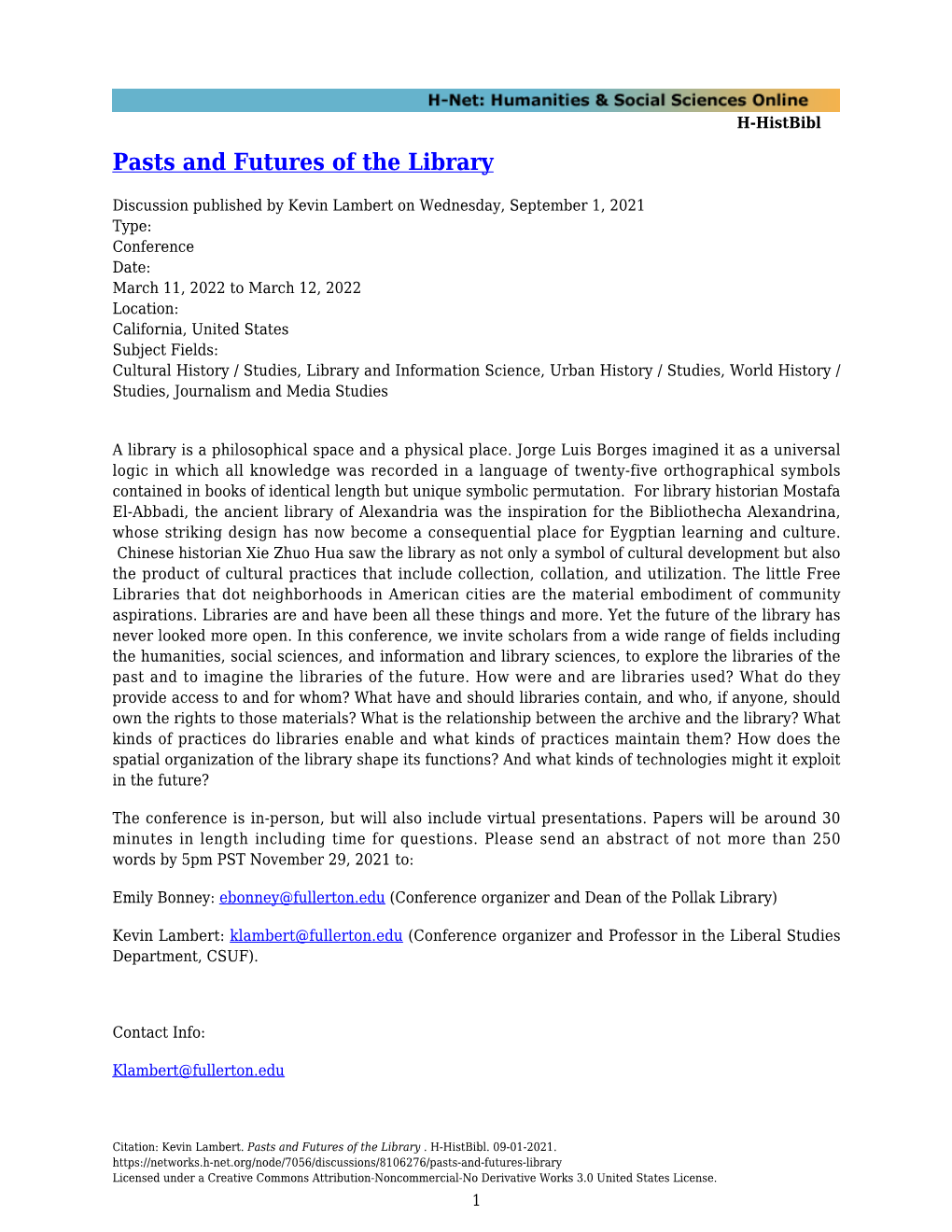 Pasts and Futures of the Library
