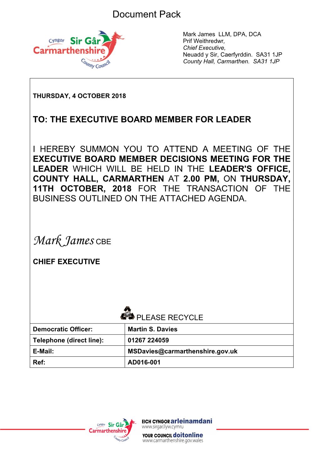 (Public Pack)Agenda Document for Executive Board Member Decisions