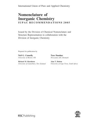 Nomenclature of Inorganic Chemistry (IUPAC Recommendations 2005)