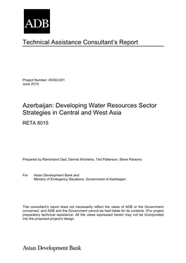 Developing Water Resources Sector Strategies in Central and West Asia
