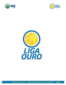 Regulamento Técnico-Operacional Liga Ouro De Basquete 2017