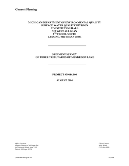 Sediment Survey of Three Tributaries of the Muskegon Lake Area of Concern