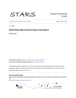 World Wide Web Interface Study: Final Report