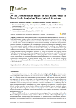 On the Distribution in Height of Base Shear Forces in Linear Static Analysis of Base-Isolated Structures