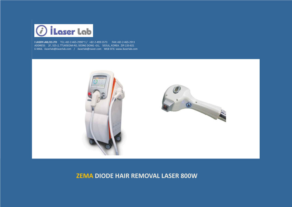 Zema Diode Hair Removal Laser 800W