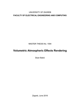 Volumetric Atmospheric Effects Rendering