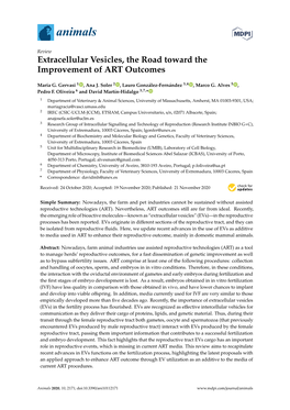 Extracellular Vesicles, the Road Toward the Improvement of ART Outcomes