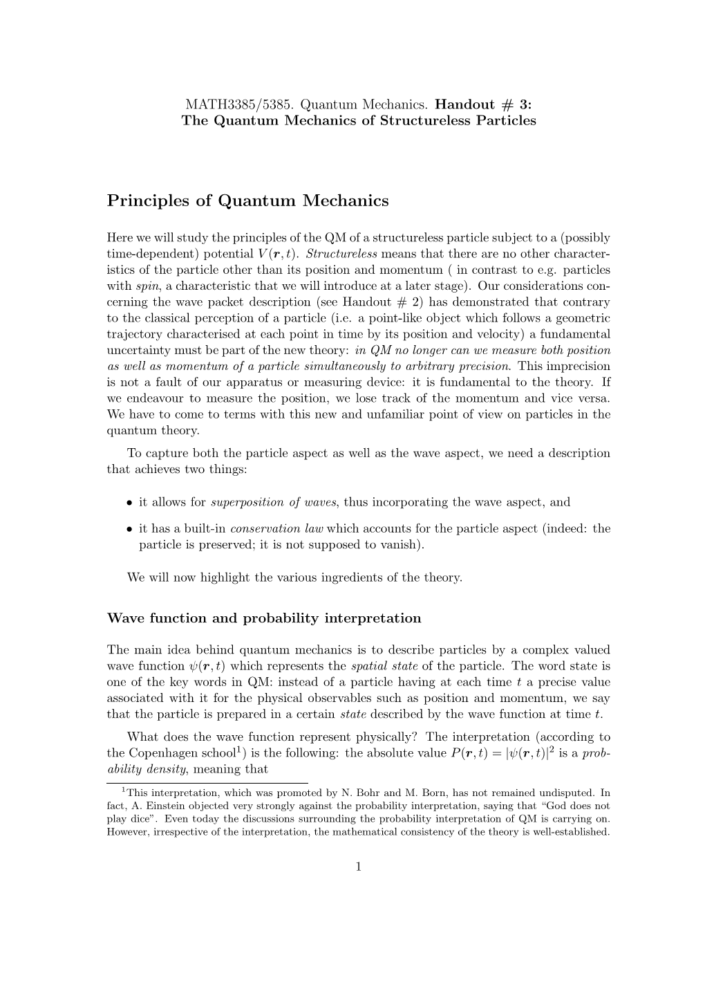 Principles of Quantum Mechanics