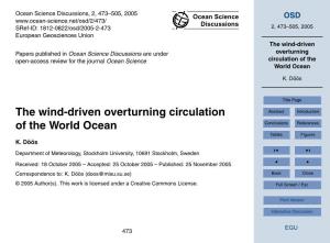 The Wind-Driven Overturning Circulation of the World Ocean
