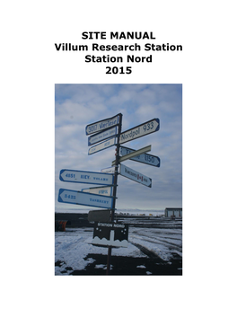 SITE MANUAL Villum Research Station Station Nord 2015