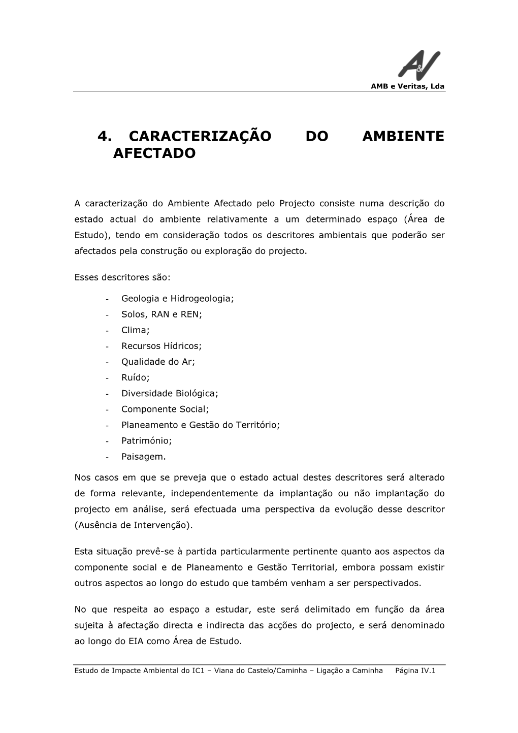 Caracterização Do Ambiente Afectado