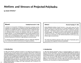 Motions and Stresses of Projected Polyhedra