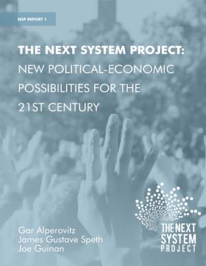 New Political-Economic Possibilities for the 21St Century