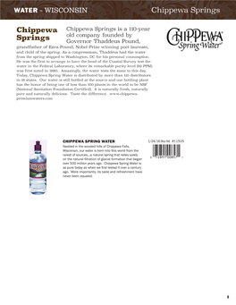 Chippewa Springs WATER