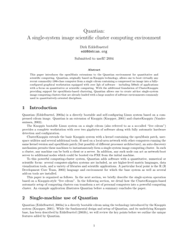 A Single-System Image Scientific Cluster Computing Environment