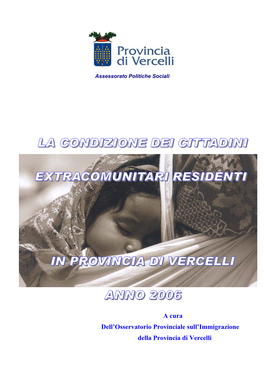 A Cura Dell'osservatorio Provinciale Sull'immigrazione Della Provincia Di Vercelli