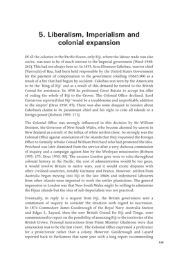 5. Liberalism, Imperialism and Colonial Expansion