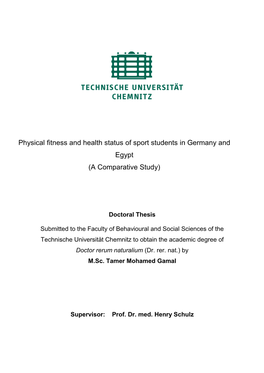 Physical Fitness and Health Status of Sport Students in Germany and Egypt (A Comparative Study)