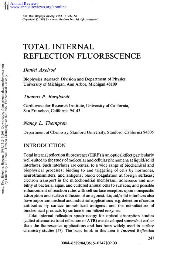 Total Internal Reflection Fluorescence