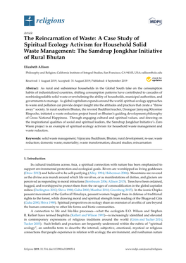 A Case Study of Spiritual Ecology Activism for Household Solid Waste Management: the Samdrup Jongkhar Initiative of Rural Bhutan