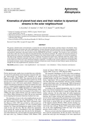 Kinematics of Planet-Host Stars and Their Relation to Dynamical Streams in the Solar Neighbourhood