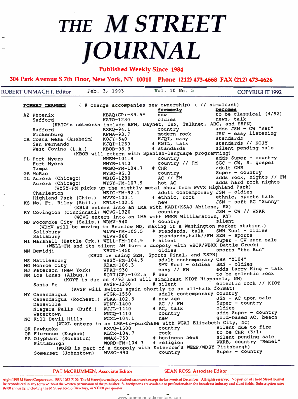 JOURNAL Published Weekly Since 1984 304 Park Avenue S 7Th Floor, New York, NY 10010 Phone (212) 473 -4668 FAX (212) 473 -4626