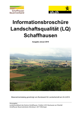Informationsbroschüre Landschaftsqualität (LQ) Schaffhausen