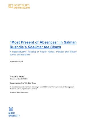 In Salman Rushdie's Shalimar the Clown