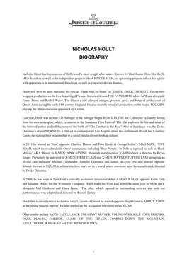 Nicholas Hoult Biography