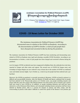 COVID - 19 News Letter for October 2020