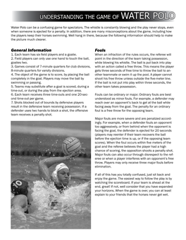 Understanding the Game of Water Polo