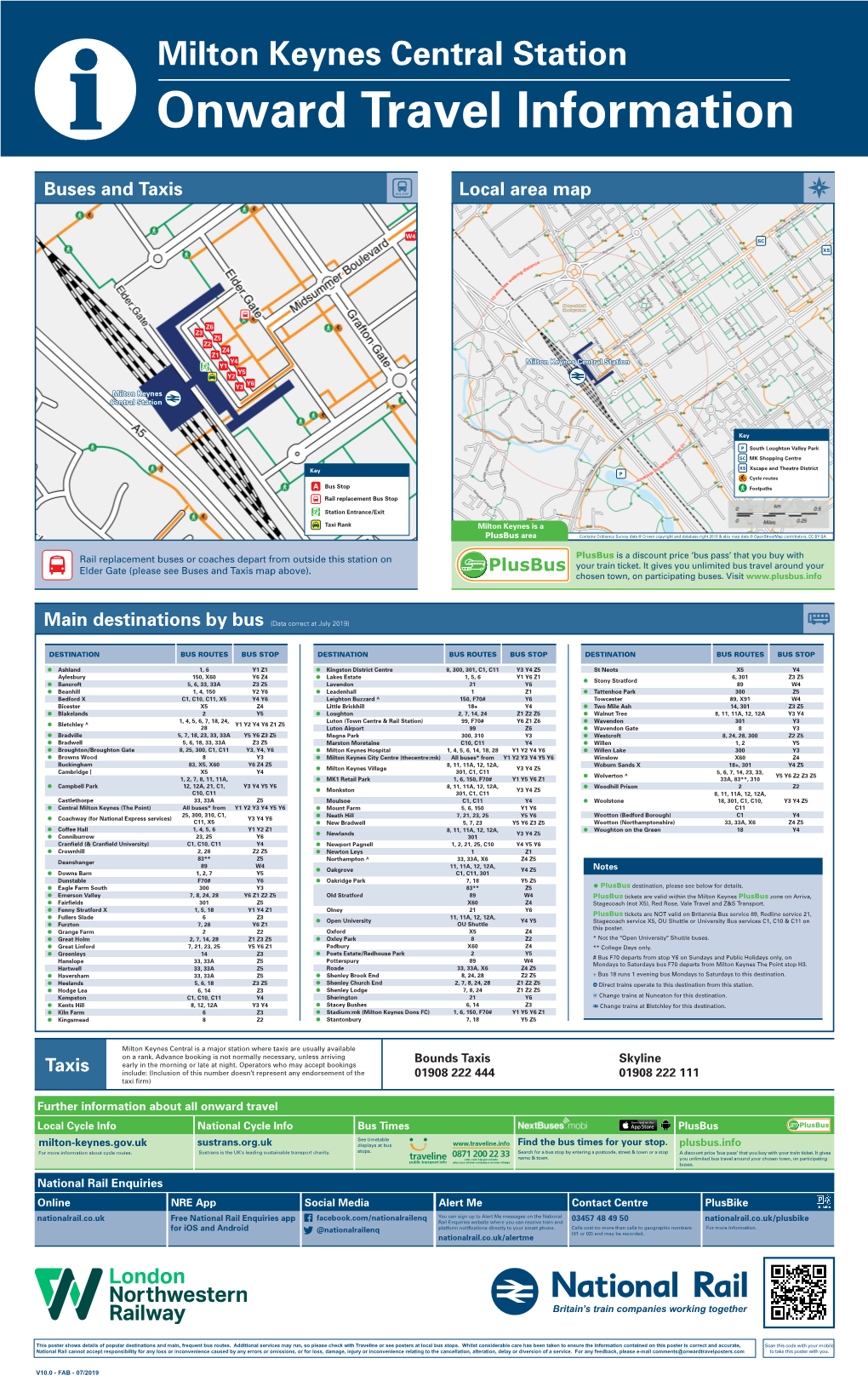 Milton Keynes Central Station I Onward Travel Information Buses and Taxis Local Area Map