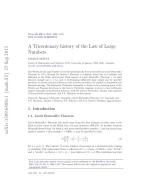 A Tricentenary History of the Law of Large Numbers